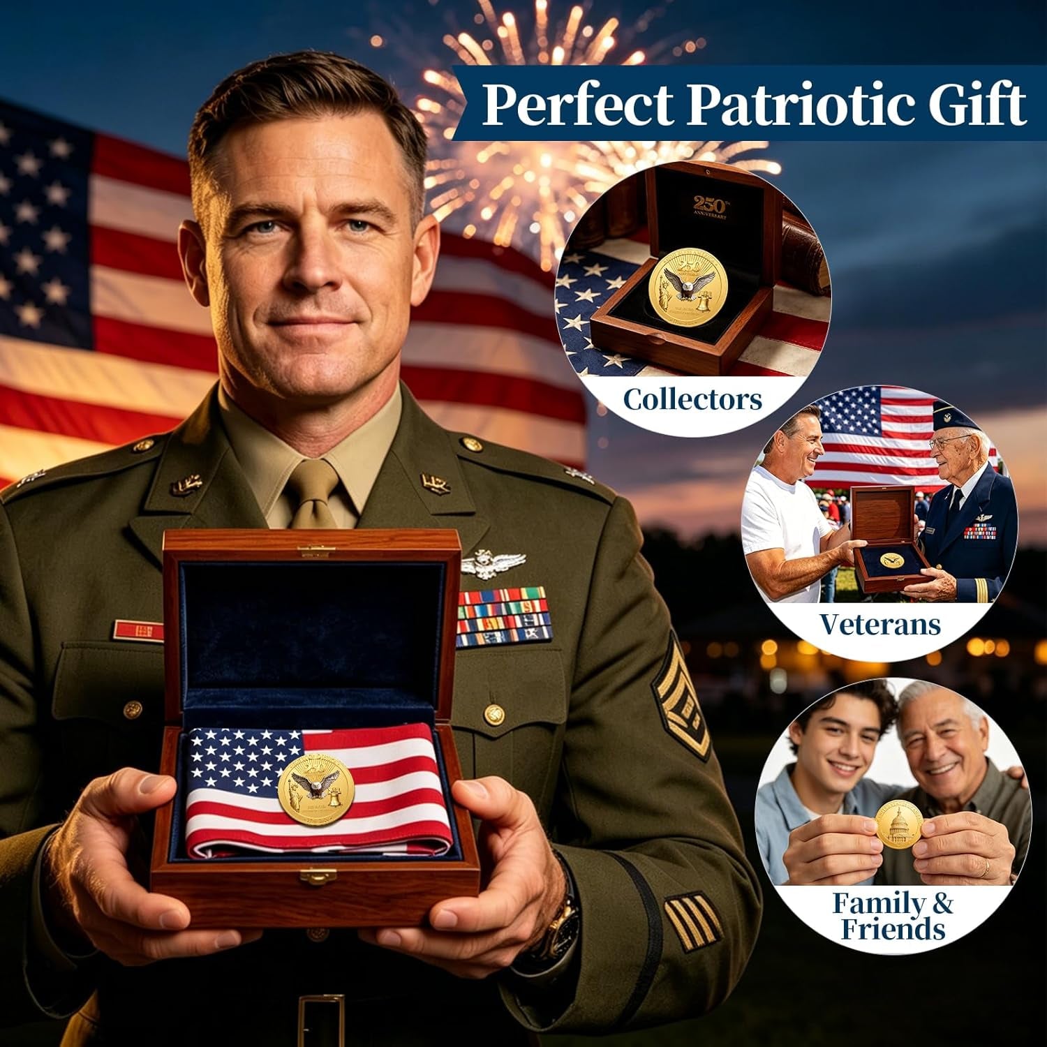 250 Anniversary Coin America 250 Anniversary USA Merchandise 1776-2026 Coins 250Th Commemorative Coin 250 Years of Freedom Challenge Coins Ideal Collectible, 1 Pc