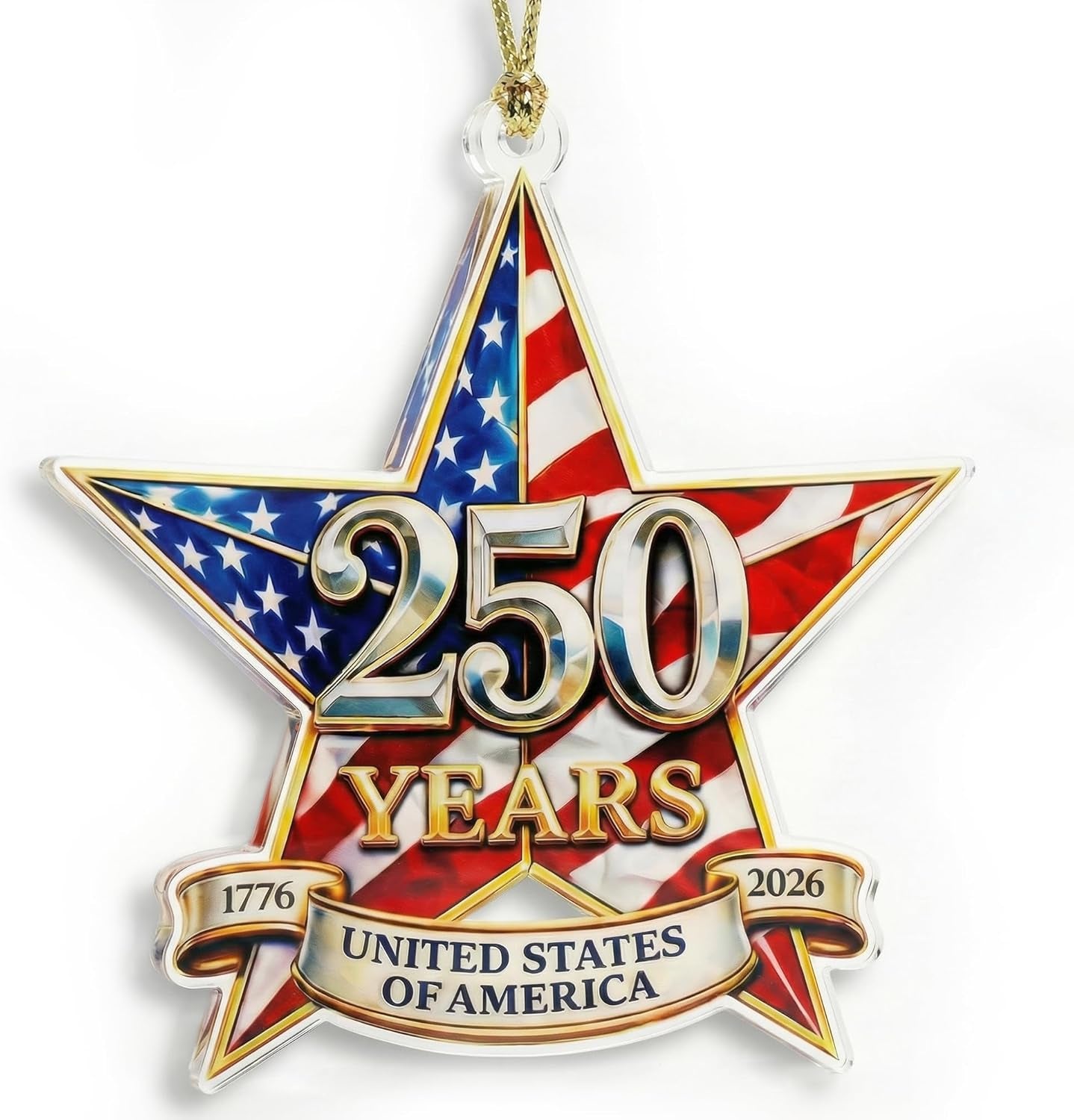 250 Anniversary USA Ornament - America 250 Merchandise - Fourth of July Decorations - America 250 Decorations - 4Th of July Ornaments - 250Th Anniversary USA Gift