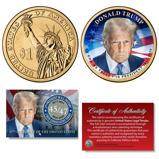 DONALD TRUMP 47Th President 2025-2029 Official Presidential Dollar $1 Coin