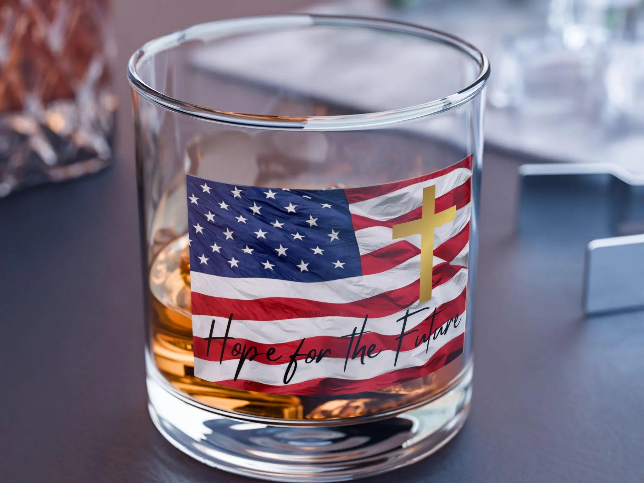 American Flag Whiskey Glass Gift Bourbon Glass Whiskey Gift Barware Gift Patriotic Glass 47Th President Trump Glass American Flag Glass